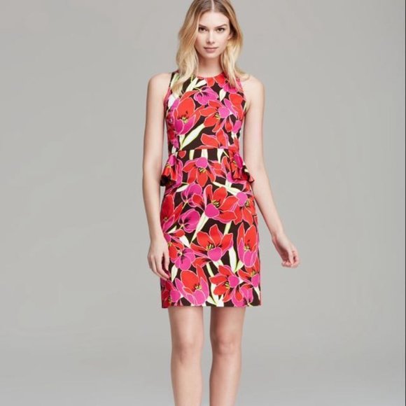 Kate Spade Peplum Rio Tropical Floral Sheath Dress‎ - Picture 3 of 13